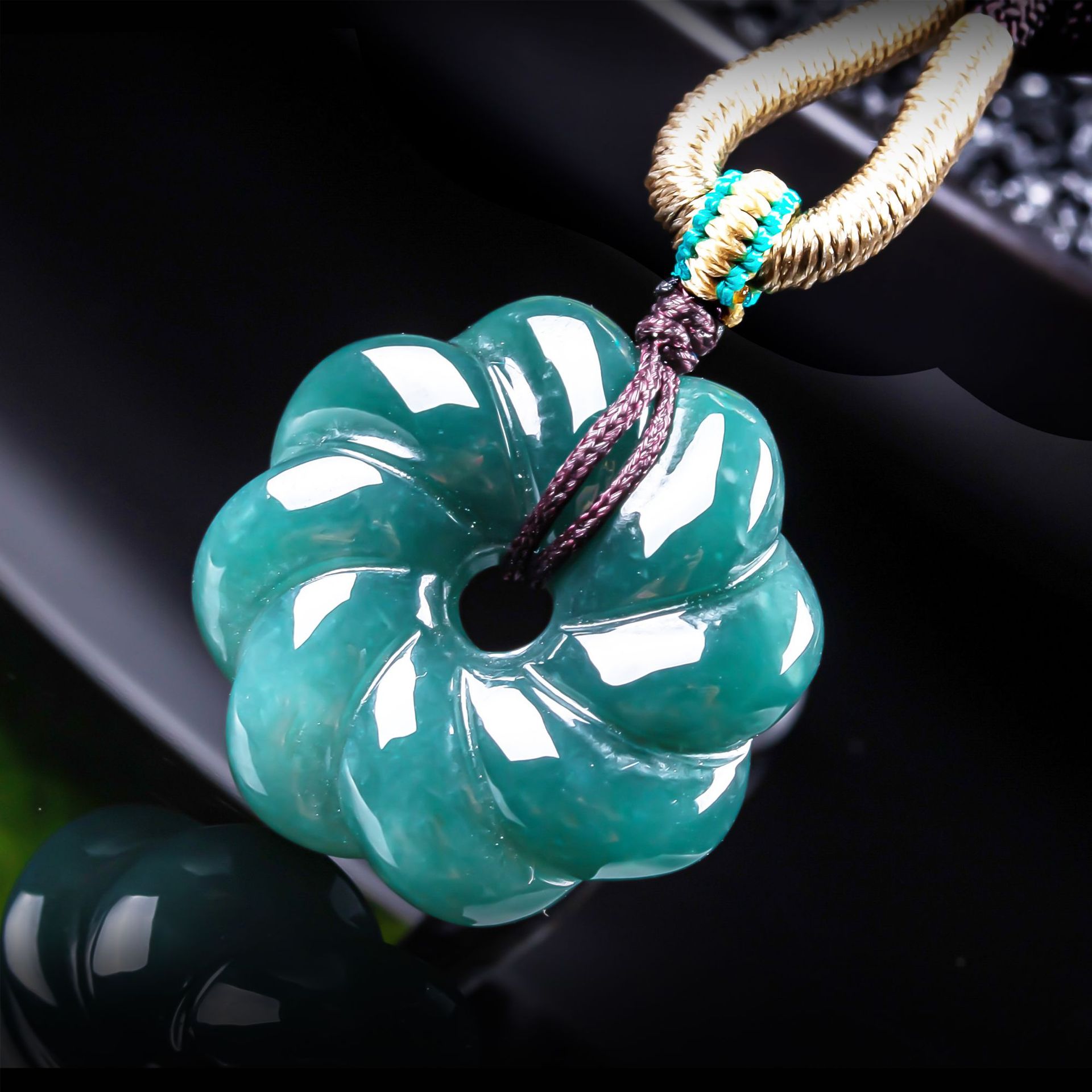Jewelry Making With Stones - Natural Burmese Jadeite Flower Pendant Necklace