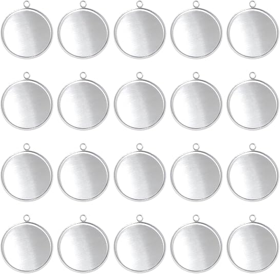 Jewelry Making Resin - 20 Pieces Stainless Steel Round Bezel