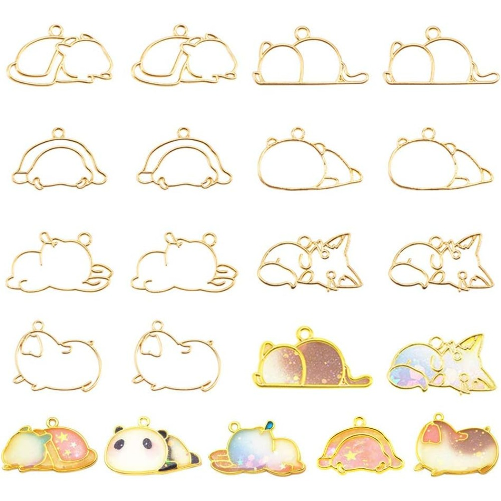 Jewelry Making Resin - 14pcs Hibernator Theme Open Bezel Charms
