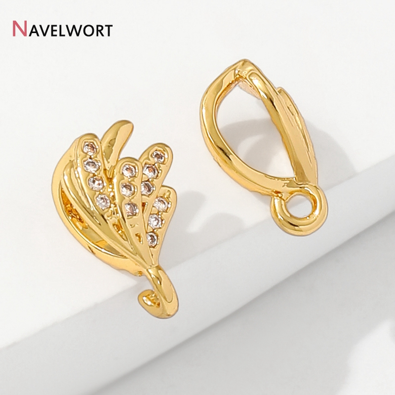 Jewelry Making Material - 18K Gold Plated Brass With Zircon