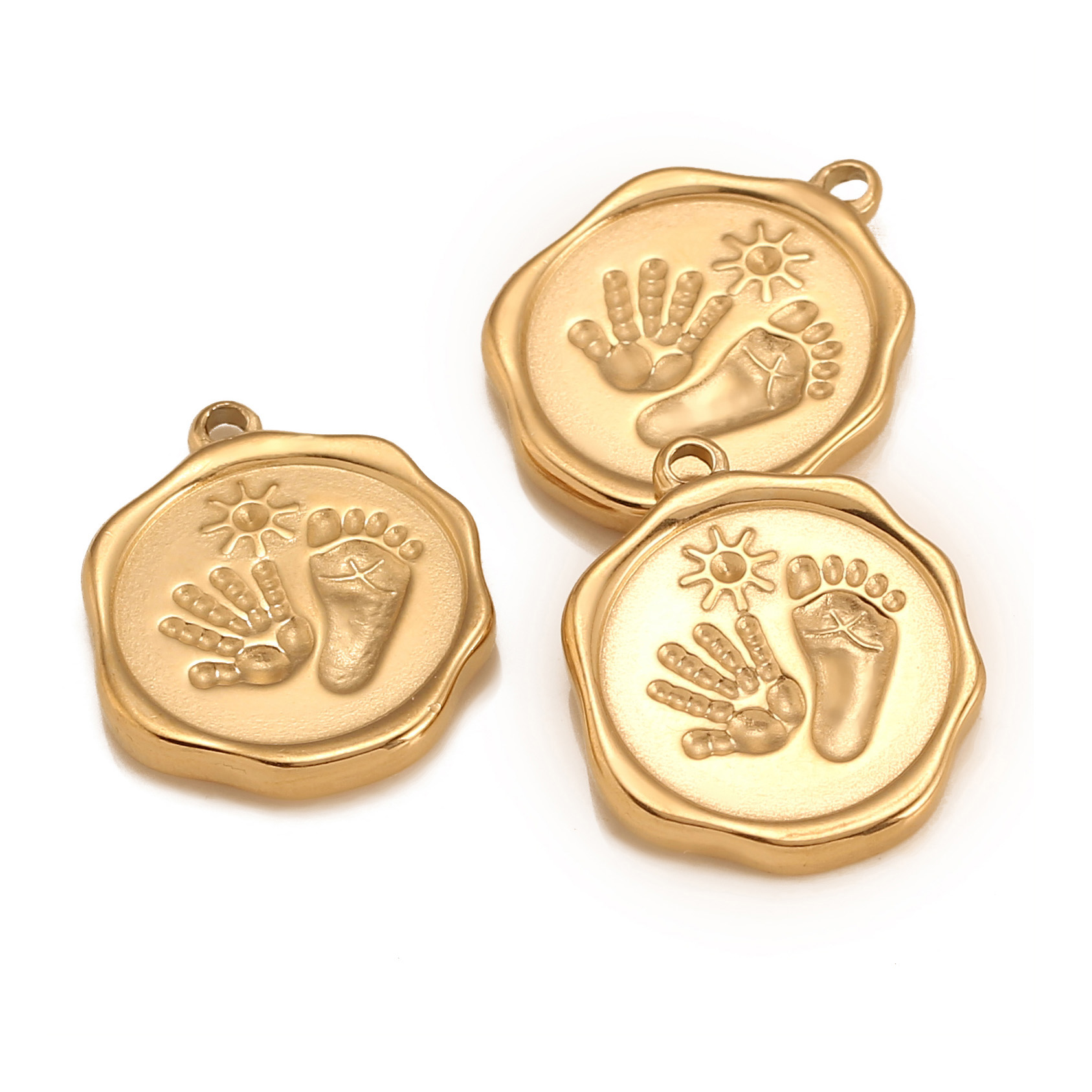 Jewelry Making For 5 Year Old - 3PC Stainless Steel Cute Baby Footprint
