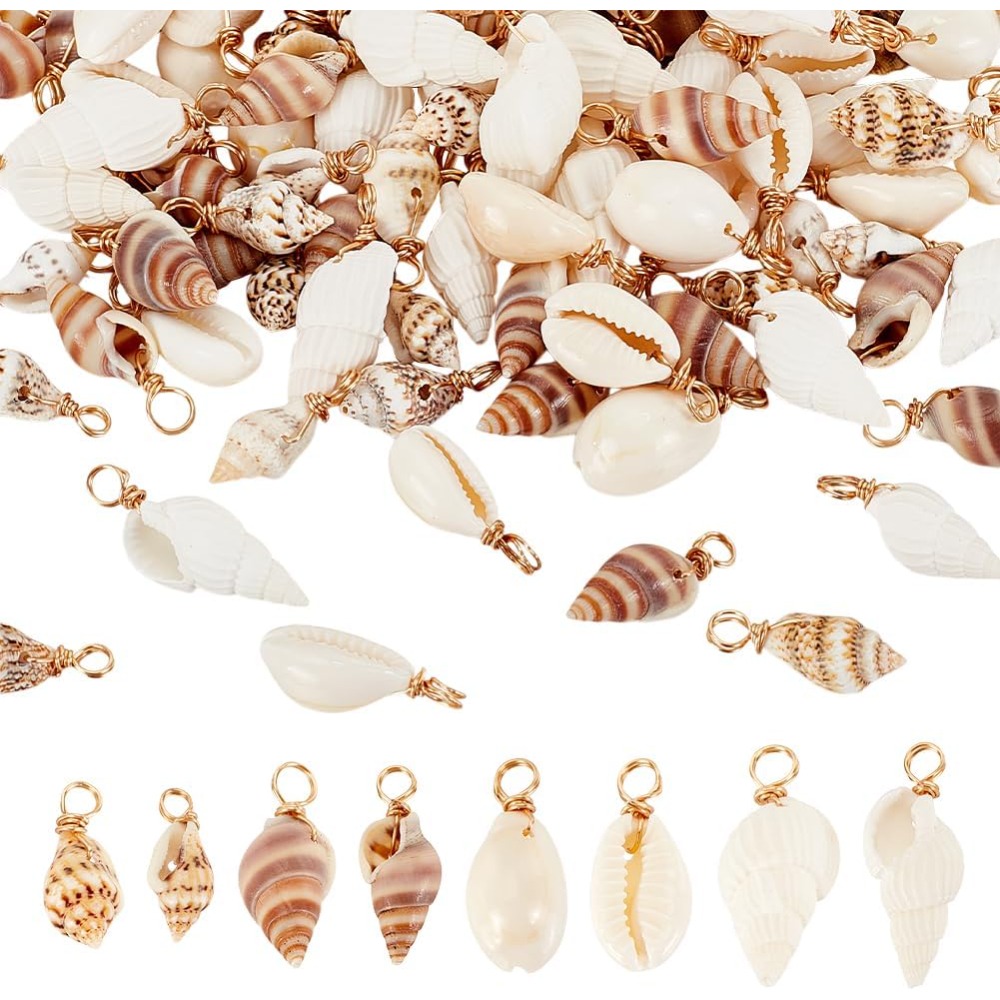 Jewelry Making Online - 100pcs 4 Styles Natural Shell Charms