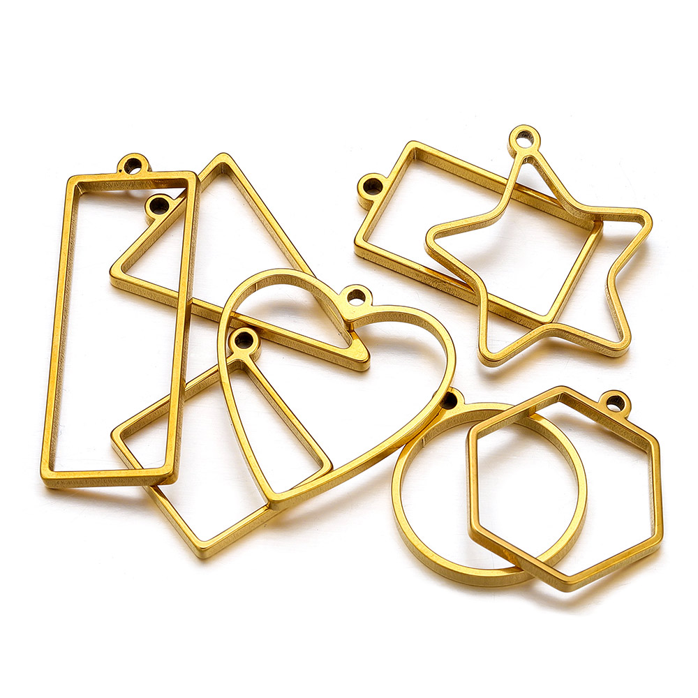 Jewelry Making Resin - 10pcs Stainless Steel Geometric Metal Connector