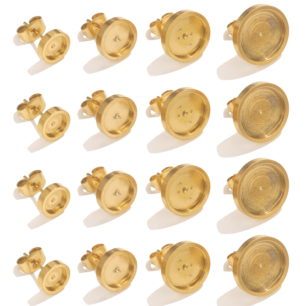 Jewelry Making Resin - 10pcs Stainless Steel Gold Earring Stud