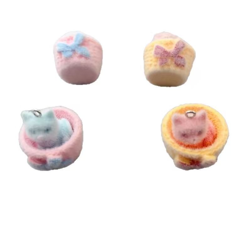 4pcs 3D plush resin cat pendan - Jewelry Making Resin recension och pris