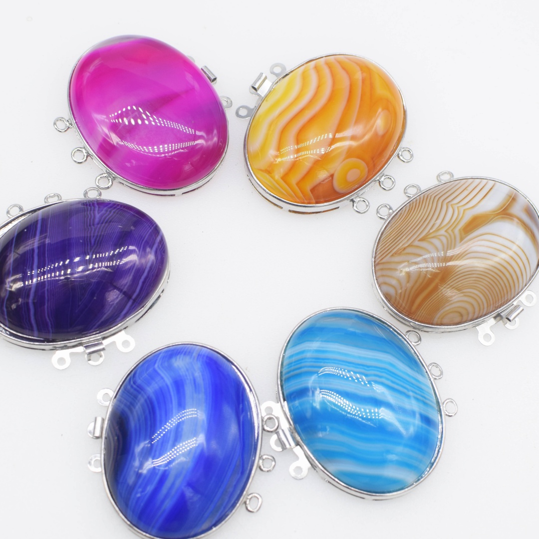 1Piece Multicolor Agate Flat O - Jewelry Making With Stones recension och pris