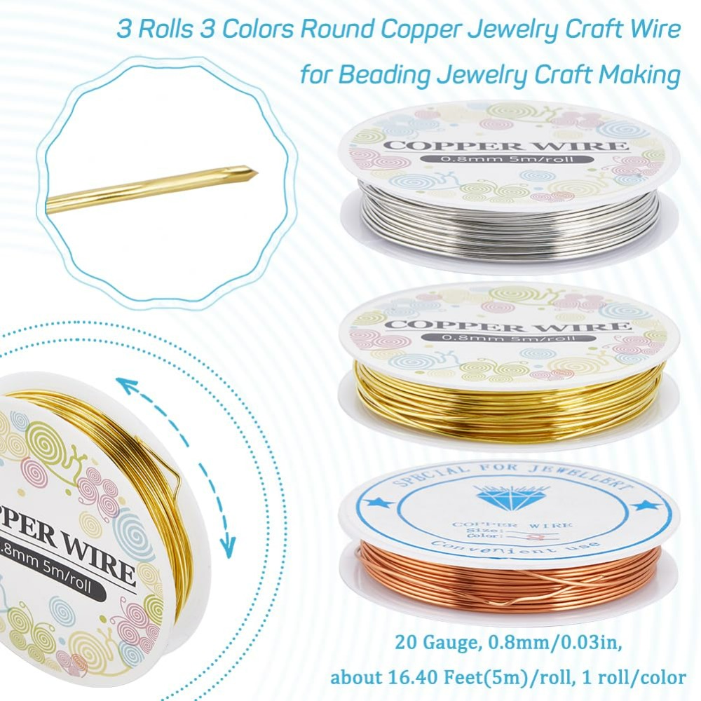 12.8M Copper Jewelry Wire 0.8m - Jewelry Making Online recension och pris