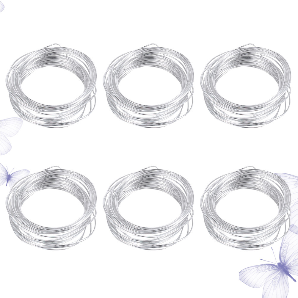 6 Rolls 5M 1Mm 1.5Mm 2Mm 3Mm S - Jewelry Making Silver recension och pris