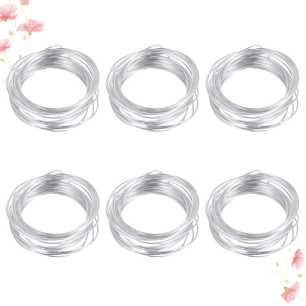 6 Rolls 5M 1Mm 1.5Mm 2Mm 3Mm S - Jewelry Making Silver recension och pris