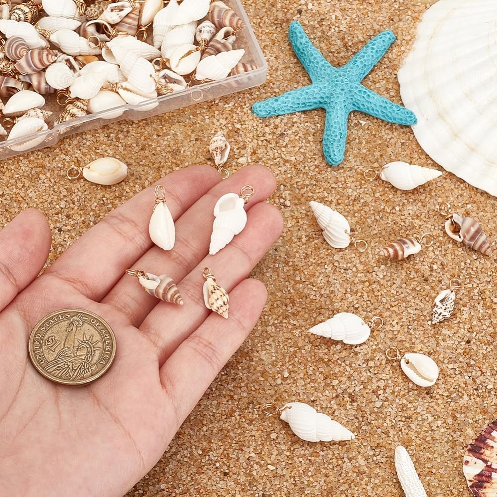 100pcs 4 Styles Natural Shell  - Jewelry Making Online recension och pris