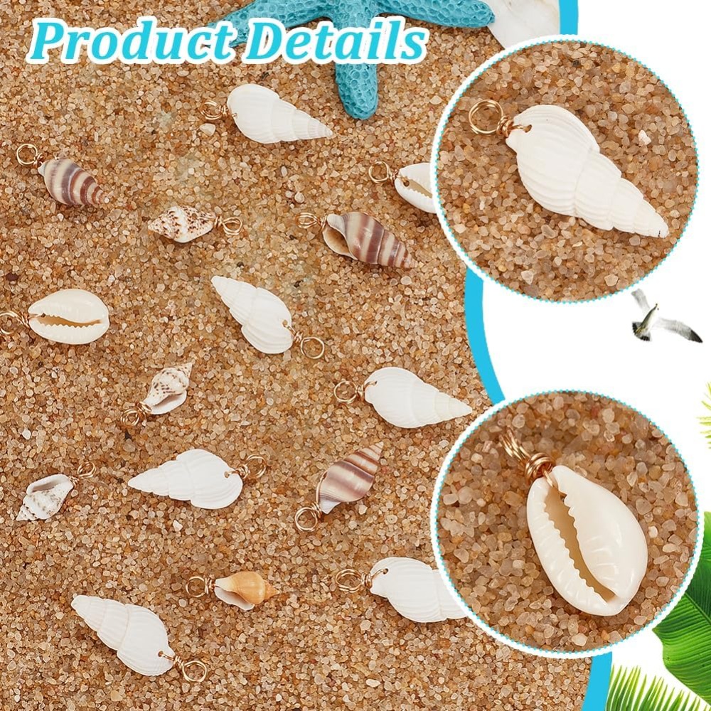 100pcs 4 Styles Natural Shell  - Jewelry Making Online recension och pris