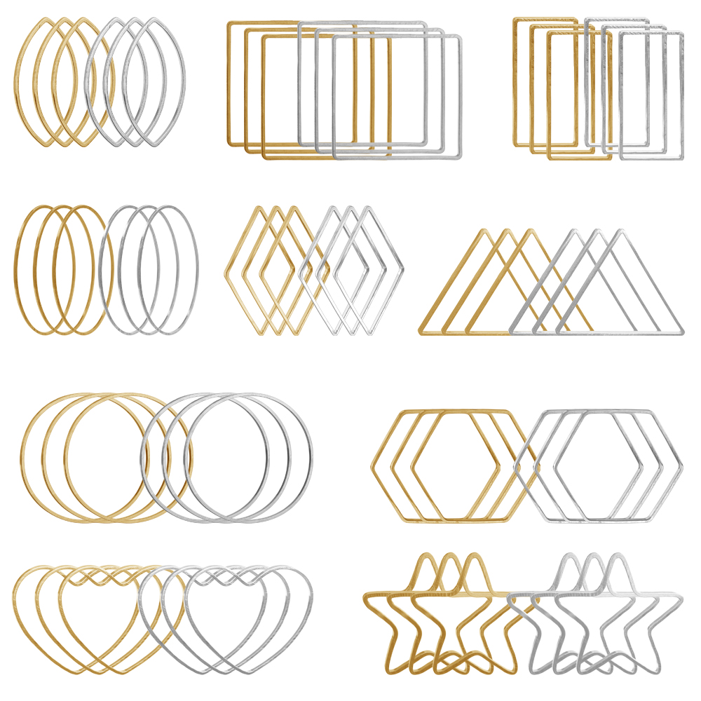 20Pcs Gold Silver Hollow Frame - Jewelry Making Silver recension och pris