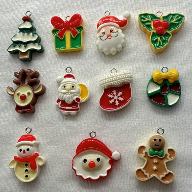 10pcs Christmas Cartoon Series - Jewelry Making Resin recension och pris