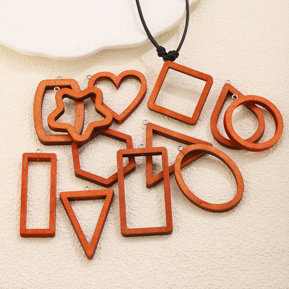 10PCS Triangle Rectangle Wood  - Jewelry Making Resin recension och pris