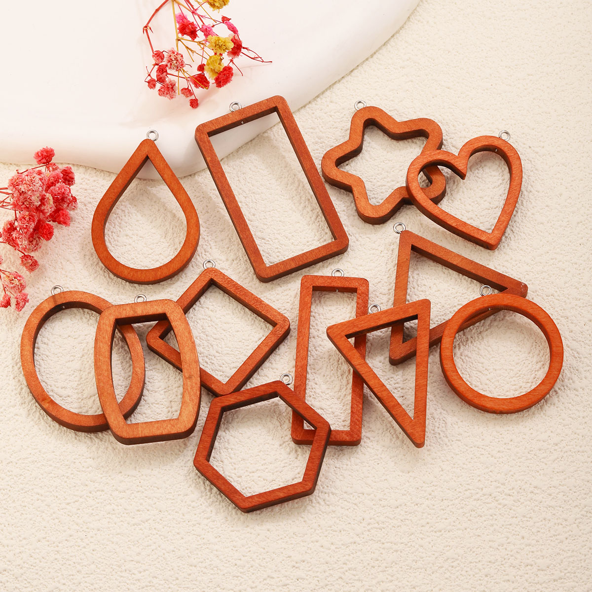 10PCS Triangle Rectangle Wood  - Jewelry Making Resin recension och pris