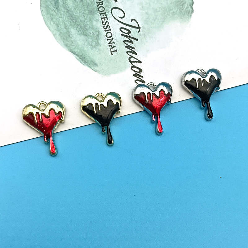 10pcs Melt Heart Charms Black  - Jewelry Making For 5 Year Old recension och pris