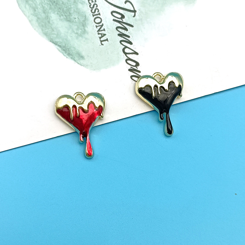 10pcs Melt Heart Charms Black  - Jewelry Making For 5 Year Old recension och pris