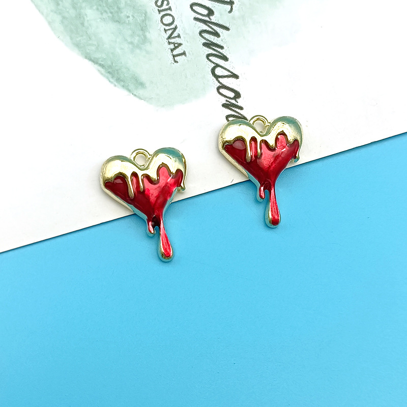 10pcs Melt Heart Charms Black  - Jewelry Making For 5 Year Old recension och pris