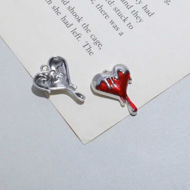 10pcs Melt Heart Charms Black  - Jewelry Making For 5 Year Old recension och pris